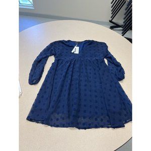 SUPRELOOK Women's Long Sleeve blue Ruffle Short Mini Dress Flowy Casual nwt 287